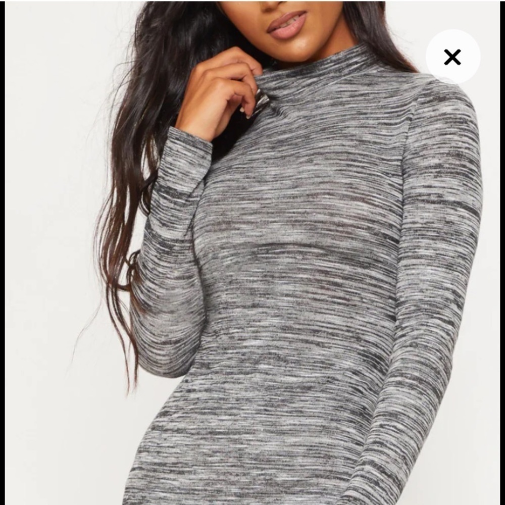 Say What size small grey mock neck mini sweater dress - Picture 2 of 5